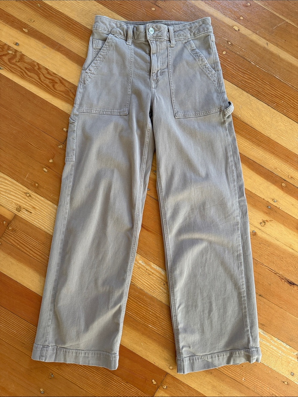 American Eagle Super High Rise Baggy Wide Leg Tan Pants 0